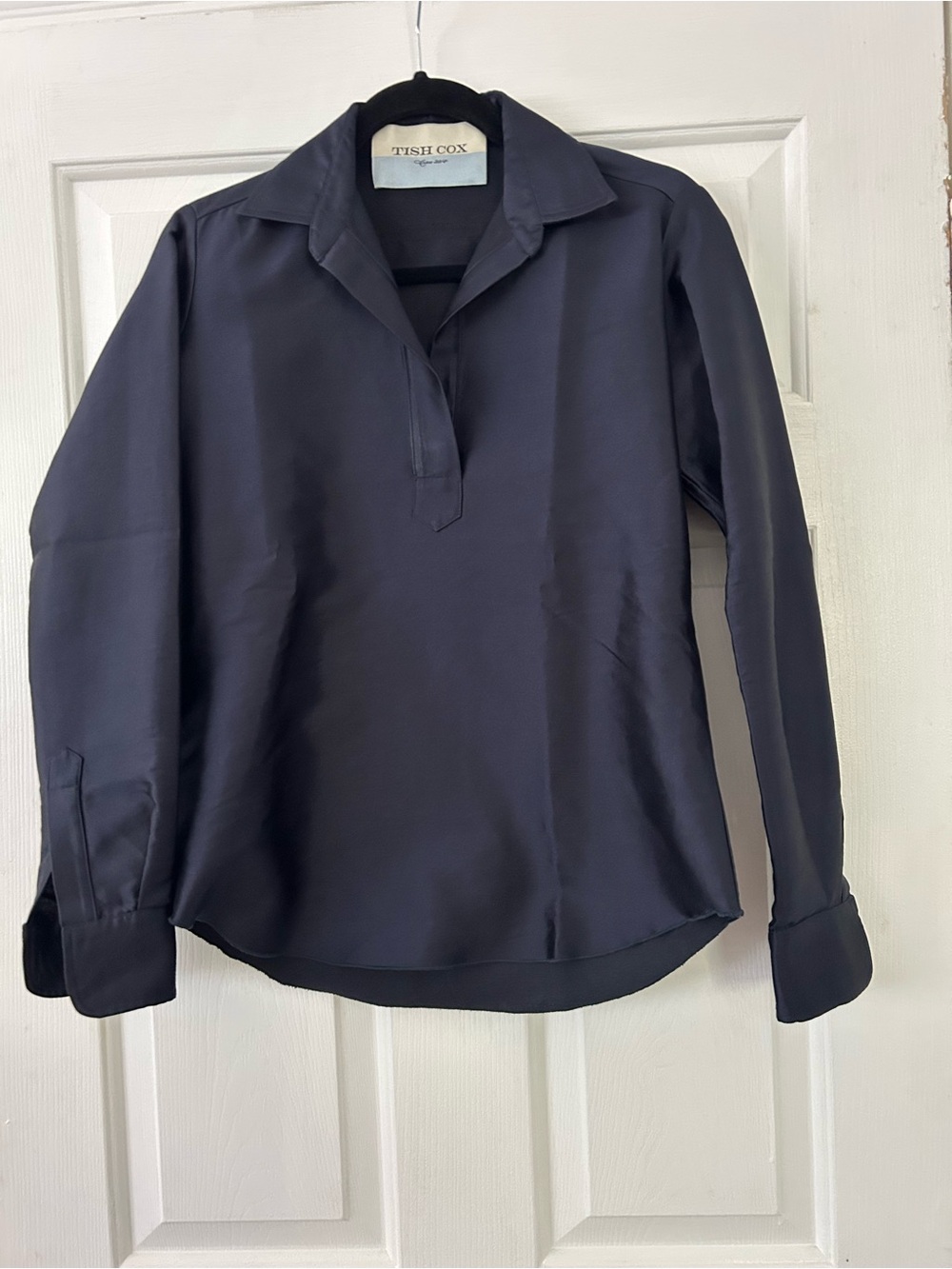 Tish Cox Woman’s Navy Long-Sleeve blouse